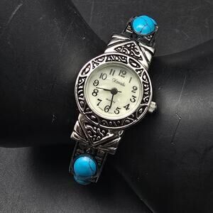 Xanadu Women's Faux Turquoise Cuff Watch Quartz WORKS
